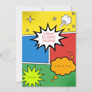 Invitación Página de cómic Retro Pop explosiva