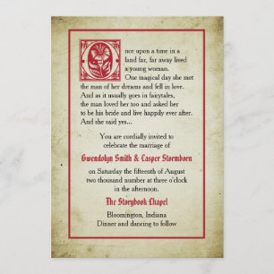 Invitación Página de cuento Boda de cuento de hadas vintage