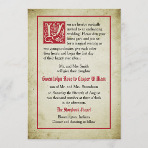 Invitación Página de cuento de hadas Boda de cuento de hada