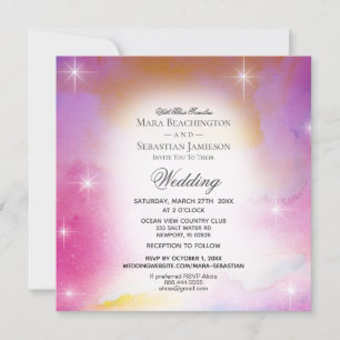 Invitación *~* Página web de RSVP Cosmos Nebula Boda Celeste