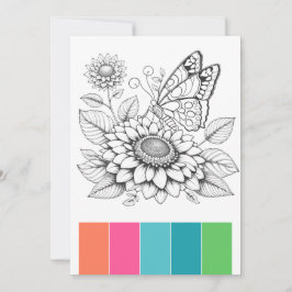 Invitación Páginas de coloreado de mariposa portátil para adu
