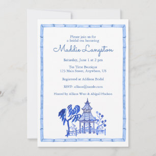 Invitación Pagoda de acuarela chinoiserie
