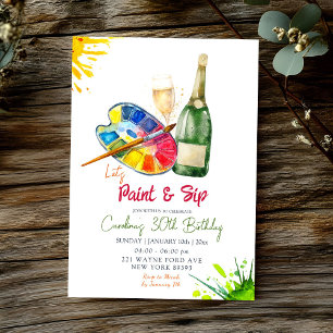 Invitación Paint and Seep Adults Birthday