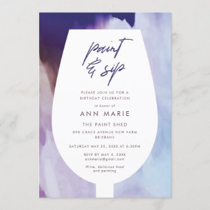 Invitación Paint and Sip Wine and Painting Fiesta