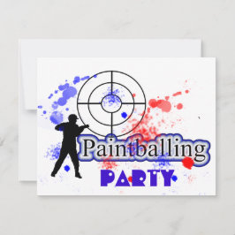 Invitación Paint Balling Fiesta Paint Red and Blue Paint Spla