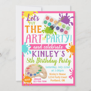 Invitación Paint BIrthday Invitation