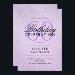 Invitación Paint de cualquier Purpurina morado de cumpleaños<br><div class="desc">Una elegante plantilla de invitación a la fiesta de cumpleaños "Cualquier edad" con un moderno motivo de pintura de Purpurina morado de Lavender "Look" y un texto fácil de personalizar. ¡Perfecto para cualquier ocasión!</div>