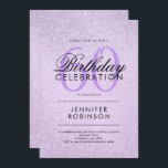Invitación Paint de cualquier Purpurina morado de cumpleaños<br><div class="desc">Una elegante plantilla de invitación a la fiesta de cumpleaños "Cualquier edad" con un moderno motivo de pintura de Purpurina morado de Lavender "Look" y un texto fácil de personalizar. ¡Perfecto para cualquier ocasión!</div>
