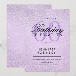 Invitación Paint de cualquier Purpurina morado de cumpleaños