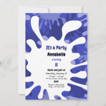 Paint Drops It's A Fiesta Blue Art Party (La pintu