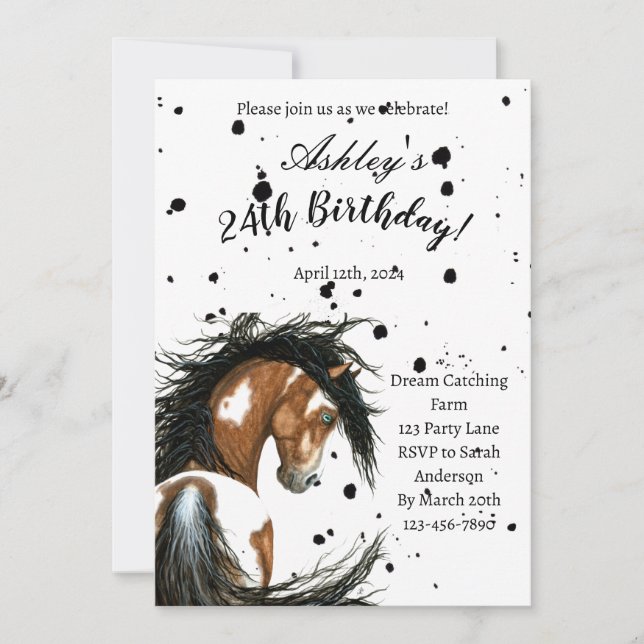 Invitación Paint Horse Birday Card De Amylyn Bihrle (Anverso)