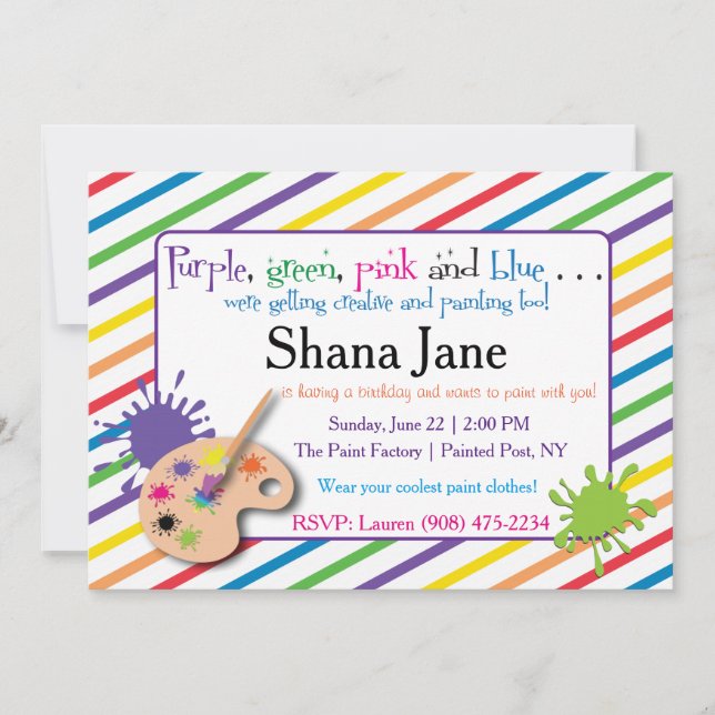 Invitación Paint Lover's Invitation (Anverso)