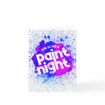 Paint Night Birthday Follet Invite - Azul