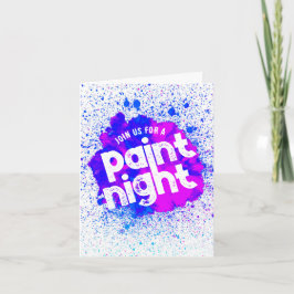 Invitación Paint Night Birthday Follet Invite - Azul