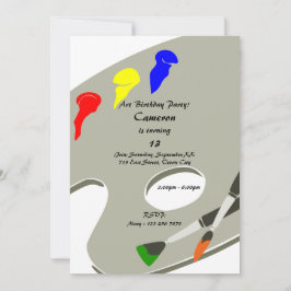 Invitación Paint Palette 13th Birthday Art Party Invitation