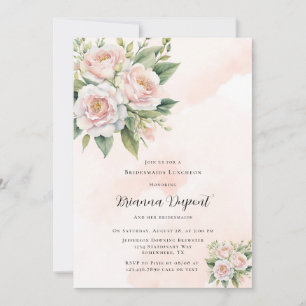 Invitación Paint Perfectamente Peony Bridesmaids Luncheon