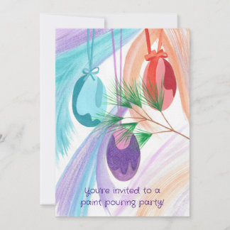 Invitación Paint Pouring Party Invitations for Christmas