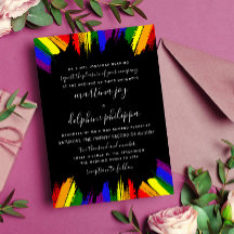 Paint Strokes Bandera del Orgullo Boda formal LGBT