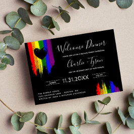 Invitación Paint Strokes Bandera Orgullo Cena de bienvenida