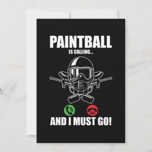 Invitación Paintball Está Llamando Regalo Marcador Jugador de