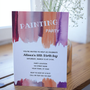 Invitación Painting Birthday Party