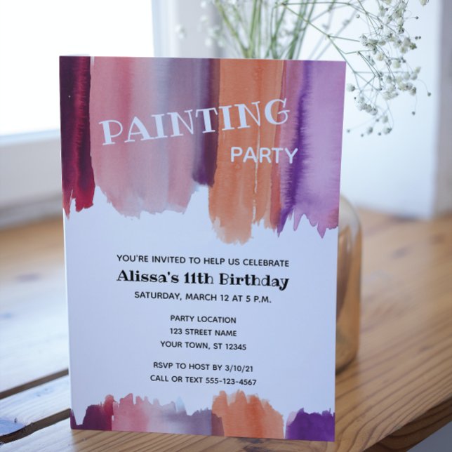 Invitación Painting Birthday Party (Subido por el creador)