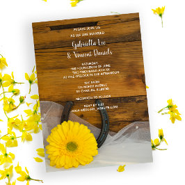 Invitación País amarillo margarita y herradura Boda occidenta