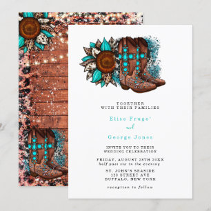 Invitación País Cowboy Boots Barn Boda