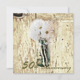 Invitación país daisy mason jar 50° aniversario boda