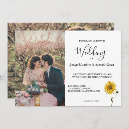 Invitación País de la foto floral de girasol rústico Wedding 