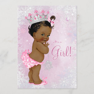 Invitación País de las maravillas afroamericano Baby Shower