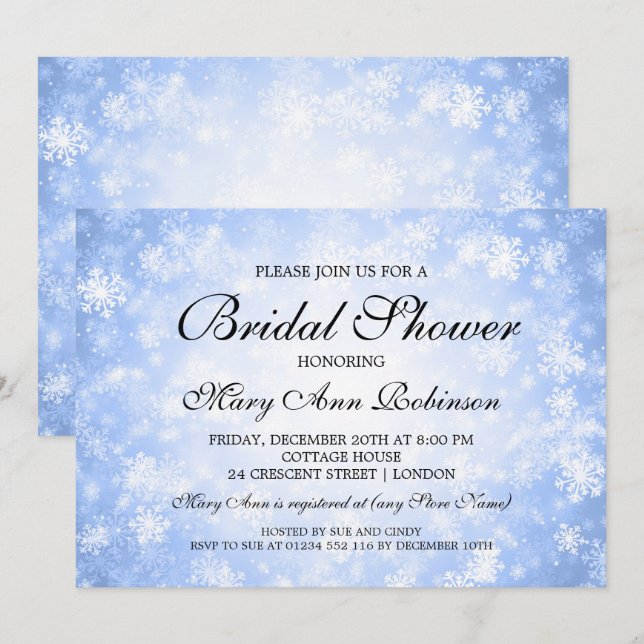 Invitación País de las maravillas azul del invierno de la (Anverso / Reverso)