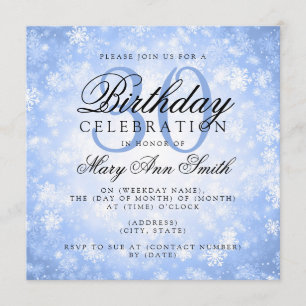 Invitación País de las maravillas azul del invierno del