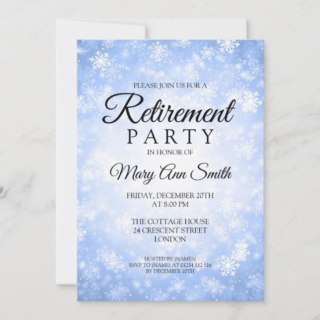 Invitación País de las maravillas azul elegante del invierno (Anverso)