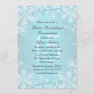 Invitación País de las maravillas azul Quinceanera del