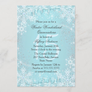 Invitación País de las maravillas azul Quinceanera del