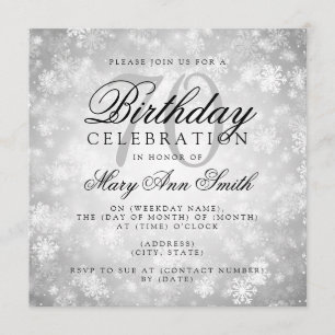 Invitación País de las maravillas de plata del invierno del