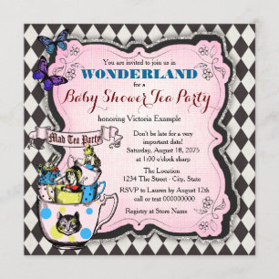 Invitación País de las maravillas enojado Baby Shower de la