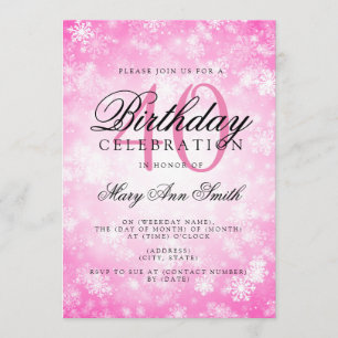 Invitación País de las maravillas rosado del invierno del