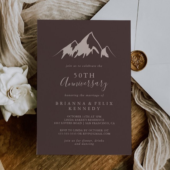Invitación País de las Montañas Claras 50° Aniversario Boda (Subido por el creador)
