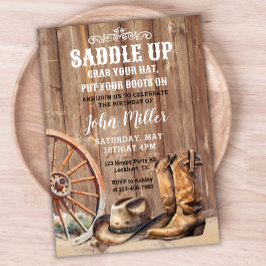 Invitación País de Saddle Up Fiesta de Vaquero Occidental Boo