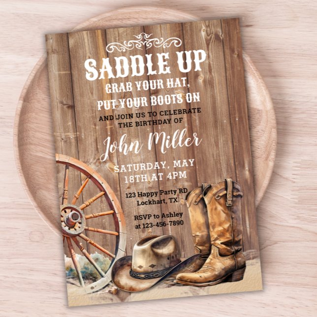 Invitación País de Saddle Up Fiesta de Vaquero Occidental Boo (Subido por el creador)