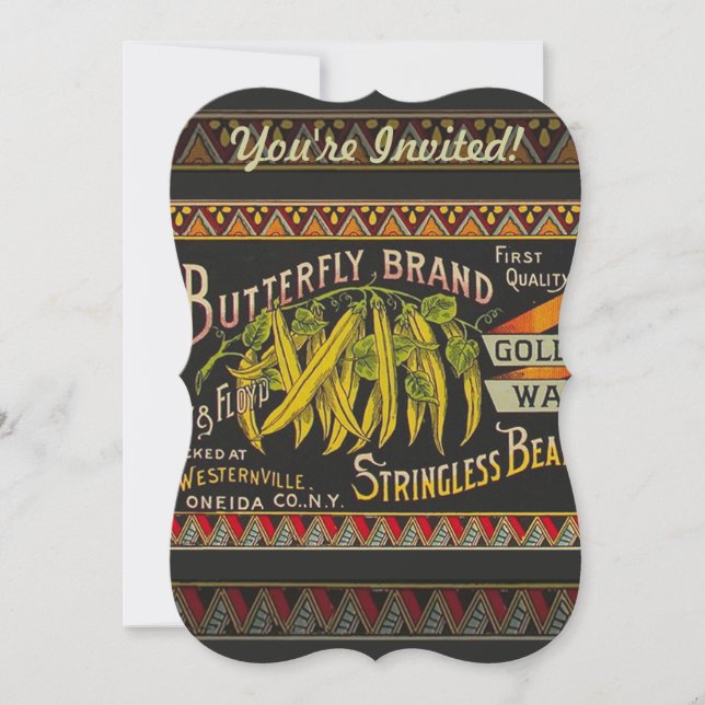 Invitación País de verduras de etiqueta de anillo (Anverso)