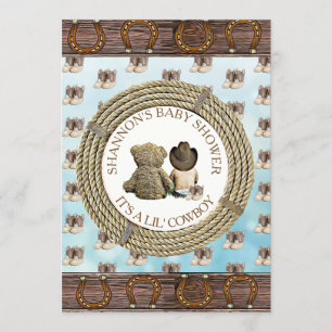 Invitación País del muchacho del vaquero de Lil y Baby Shower