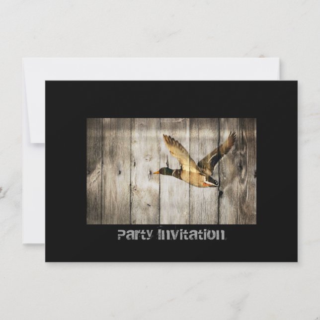 Invitación País occidental de madera del granero rústico que (Anverso)