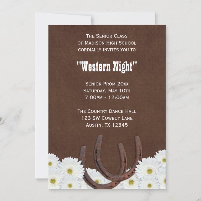 Invitación País Oficioso Fiesta Prom Formal (Anverso)