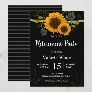 Invitación País ruso Fiesta de retiro de girasoles
