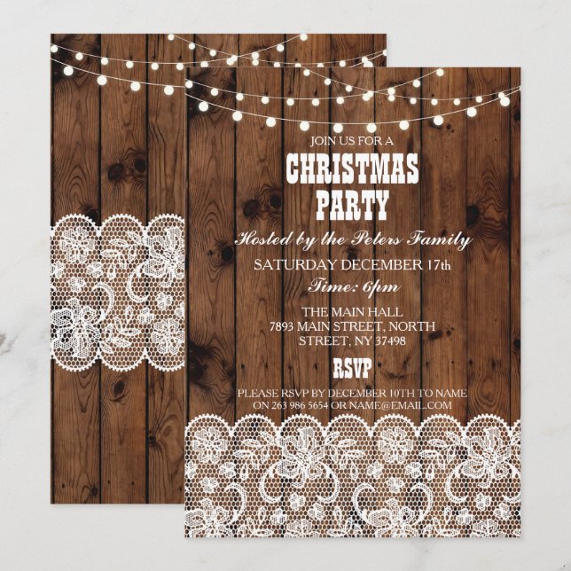 Invitación País ruso Navidades occidentales Fiesta del día de (Anverso / Reverso)