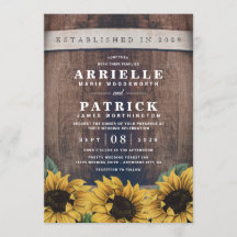 País Rústico Barrel Vintage Boda de Girasol