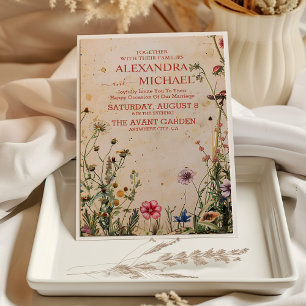 Invitación País Rústico Boda de Flores Silvestres